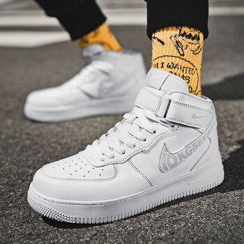 耐尅联名代高帮篮球鞋代运动鞋空军一号男士板鞋男潮流百搭6311白色