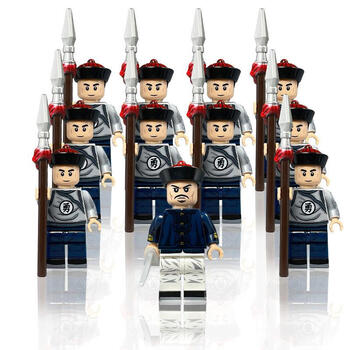 兼容乐 ·高 (le·go) 乐··高moc清朝士兵官兵积木拼插创意古代侍卫