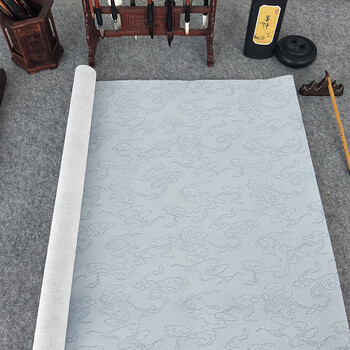 芬尚 新型水写宣加厚仿宣空白祥云纹水写布可反复书写仿宣纸效果挥发慢适用书法课堂教学练习用150*60