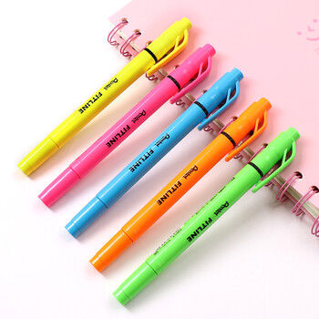 派通（Pentel ）双头荧光记号笔 学生卡通记号笔 高光重点标注笔 SLW11 天蓝色