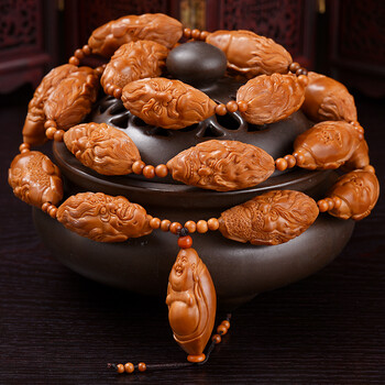 【核雕大师】橄榄核雕文玩手串 十八罗汉长串 南工大师朱建军手工雕刻