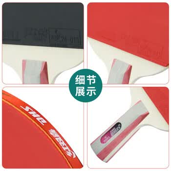 红双喜（DHS）乒乓球拍一星直拍双面反胶H1006单拍乒乓拍附拍套+乒乓球
