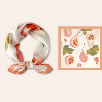 romdink小方巾丝巾女蓝色职业空姐空乘颈饰四方正方形围巾50x50