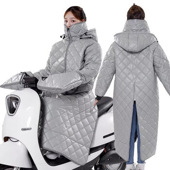 电动车挡风衣加厚骑车保暖摩托电瓶车挡风防水挡风被包头防寒保暖衣