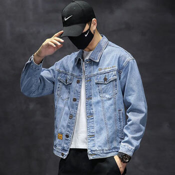 凡帝格牛仔衣外套男韩版潮流2021春秋款潮牌ins宽松休闲男士夹克6630