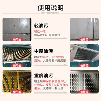 巨奇（JUQI）厨房重油污清洁剂500ml*2瓶油污净厨房大扫除油烟机清洗剂油烟净