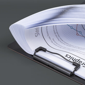 齐心（COMIX）A4折页板夹 RAYA4书写板夹文件夹会议资料夹书写板夹写字板办公书写垫板试卷收纳夹A5382 蓝