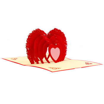 得印3D贺卡爱心 表白心意告白卡片 纸雕折叠立体元旦新年中秋节贺卡彩色剪纸感恩卡送国庆礼物卡片2531