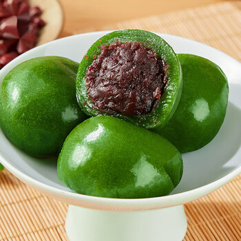 惜爱之佳艾草青团 蛋黄肉松清明节糕点开袋即食软糯青团子小吃 豆沙