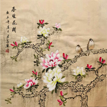 职业画家李良志《鸟语花香》
