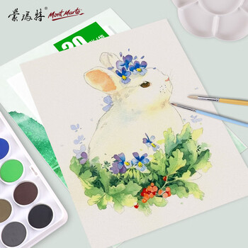 蒙玛特(Mont Marte)棉浆水彩纸180g 美术画画4K画纸儿童水彩颜料画画纸 加厚学生初学绘画色彩绘画纸MSB0088 速写 马克笔绘画