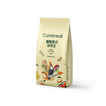 布蕾克（cafebreak）咖啡豆醒醒意式拼配醇厚低酸中深烘培美式拿铁500g情人节礼物