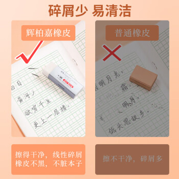 【全网低价】辉柏嘉（Faber-castell）橡皮擦素描专用超净橡皮擦无屑干净小学生专用 白色小号5块装187189