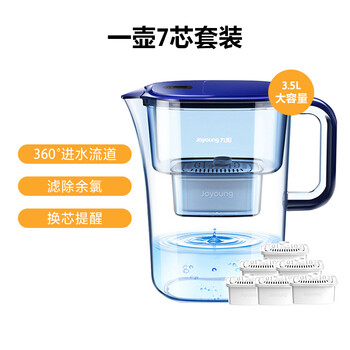 九阳（Joyoung）滤水壶 过滤净水器 家用净水壶 JYW-B05（1壶7芯套装）