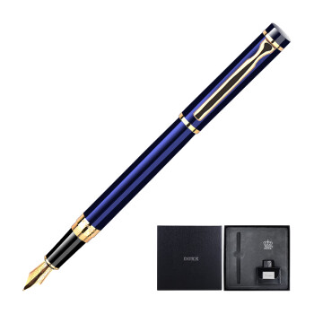 公爵（DUKE）克诺斯 金夹尊贵蓝色钢笔/铱金笔/墨水笔+墨水礼盒套装