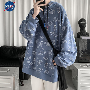 nasalike重磅卫衣男士春秋季2023新款潮牌百搭上衣青少年涂鸦连帽情侣