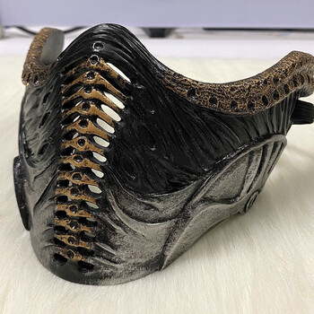 面具男下半脸 真人快打蝎子男士女下半脸朋克树脂虎骨机械面具91万圣