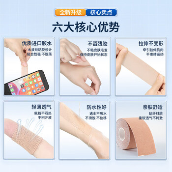 锐步肌肉贴运动胶带肌贴肌肉拉伤肌效贴足球膝盖打脚踝自粘弹力绷带