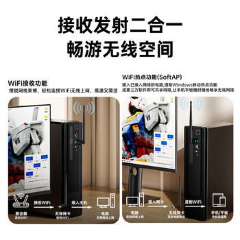 毕亚兹usb无线网卡wifi6 智能免驱无限 无线网卡台式机专用 wifi接收器 高增益天线 随身wifi发射