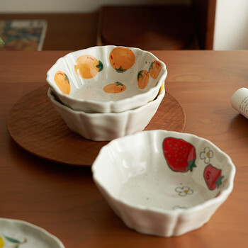 诵诎陶瓷饭碗家用小碗好看米饭碗个人专用 八角碗*3