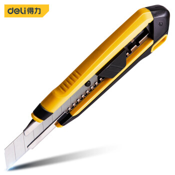 得力（deli）25mmSK4塑柄美工刀(黄)  DL025