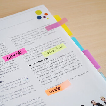 N次贴(STICKN) 80张4色荧光膜指示标签贴45*12mm抽取式便利贴便签条记事贴34054