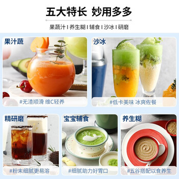 摩飞电器（Morphyrichards）家用多功能破壁机 料理机绞肉机 小型水果榨汁机 全自动低音果汁机 MR9501白色