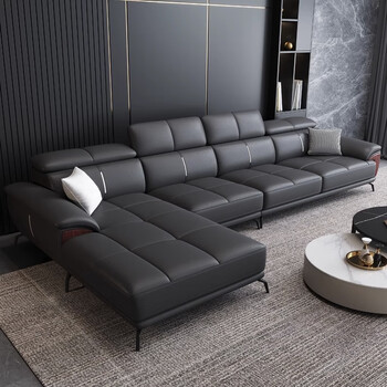 舒乐星沙发 意式简约现代真皮沙发多功能北欧式贵妃椅客厅 双扶手三人