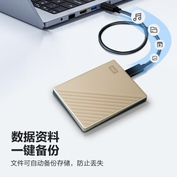 西部数据（WD）6TB 移动硬盘type-c Ultra系列 2.5英寸 金 机械硬盘 大容量 手机笔记本电脑外接 兼容Mac家庭存储