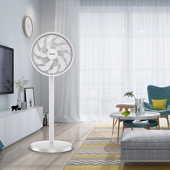 康佳（KONKA）落地电风扇十叶扇立式低噪家用宿舍风扇节能强劲大风力空气循环广角送风 KLDS-2401