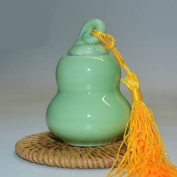 小瓷瓶陶瓷葫芦茶叶罐装药小瓷瓶古代药罐密封香粉膏罐logo定制 梅子