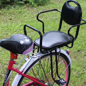 电动自行车儿童座椅后置小孩学生宝宝安全后座加厚加宽棉雨棚防风黑色