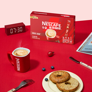 雀巢速溶咖啡1+2原味微研磨三合一冲调饮品盒装30条450g