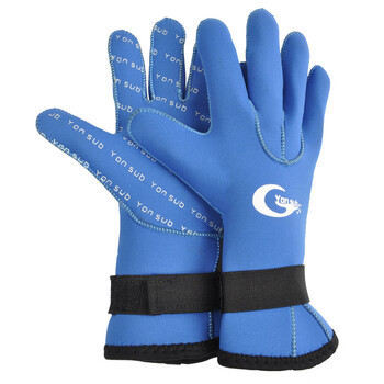 泳速3mm游泳潜水手套钓鱼潜浮手套防滑耐磨保暖防寒潜水服手套现货蓝l