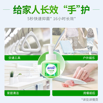 蓝月亮洗手液255ml芦荟抑菌大瓶 泡沫丰富易冲洗 氨基酸滋润更护手