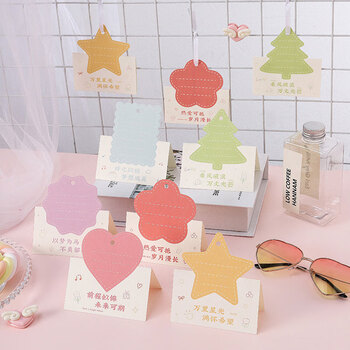 狮洛德 中高考励志祝福母亲节贺卡18张心愿小卡片烘焙花店生日留言卡带孔送挂绳