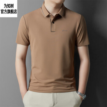 为知树官旗男士polo衫短袖t恤中年爸爸男装夏季薄款桑蚕丝男式半袖t恤