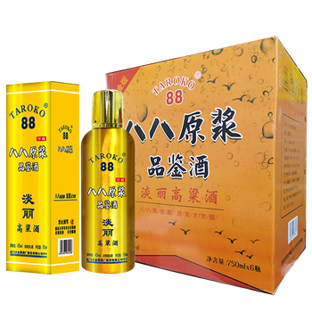taroko88八八原浆品鉴酒淡丽高粱酒金瓶高粱42度整箱750ml6瓶