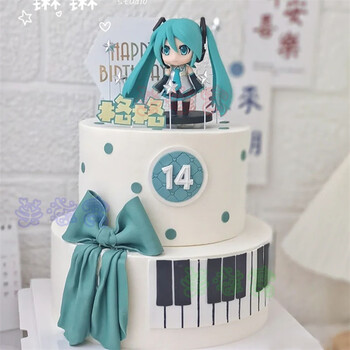 芙滋窝初音未来生日蛋糕儿童女孩樱花兔耳初音蛋糕创意定制北京上海
