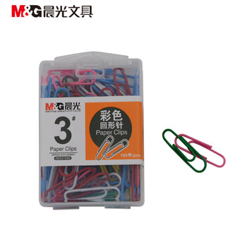  晨光文具 回形针 ABS91699 盒装彩色回形针 曲别针 桌面办公用品  10盒装