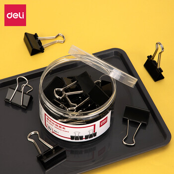 得力(deli) 金属燕尾夹票据工具夹子 中号长尾夹 24只32mm黑色票夹 8563 得力(deli) 金属燕尾夹票据工具夹子 中号长尾夹 24只32mm黑色票夹 8563