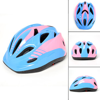 自行车头盔男山地车公路车女平衡车单车轮滑安全盔帽骑行s08蓝粉儿童