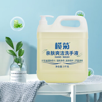 榄菊洗手液大桶装5kg*3(整箱) 带泵头补充装 温和洁净清香护手不刺激 