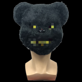 万圣节分子面具 血腥兔子毛绒面具男屋jk拍照道具网红棕熊头套全脸