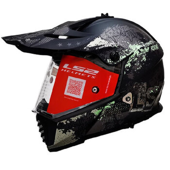 ls2拉力头盔双镜片拉力盔越野摩托车头盔男赛车全盔mx436 哑黑拉德卡