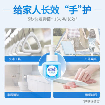 蓝月亮泡沫洗手液抑菌99.9% 泡泡丰富滋润保湿(琥珀雪松)255ml*2