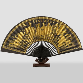 扇子折扇男中国风礼品古典复古风手工艺品双面黑白定制定做印字logo8