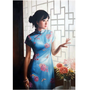 杜晓枫 《清纯美女》 布面油画