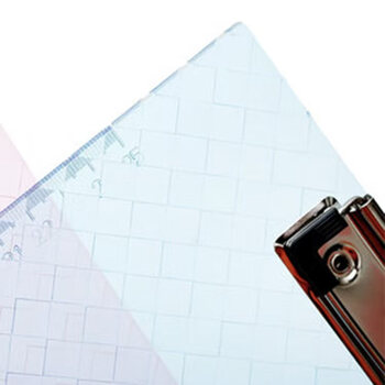 晨光（M&G）A4竖式透明款板夹写字板垫网格板试卷夹记事板颜色随机ADM94512单个装