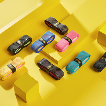 Taan泰昂羽毛球手胶双层吸汗带专利款3条装TW090黄色+浅粉+浅紫